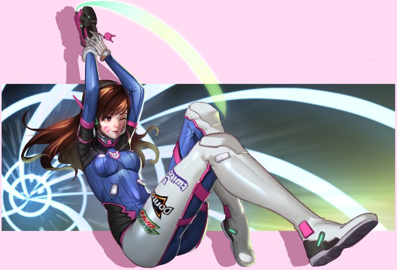 Female Character in Blue Suit — Pink