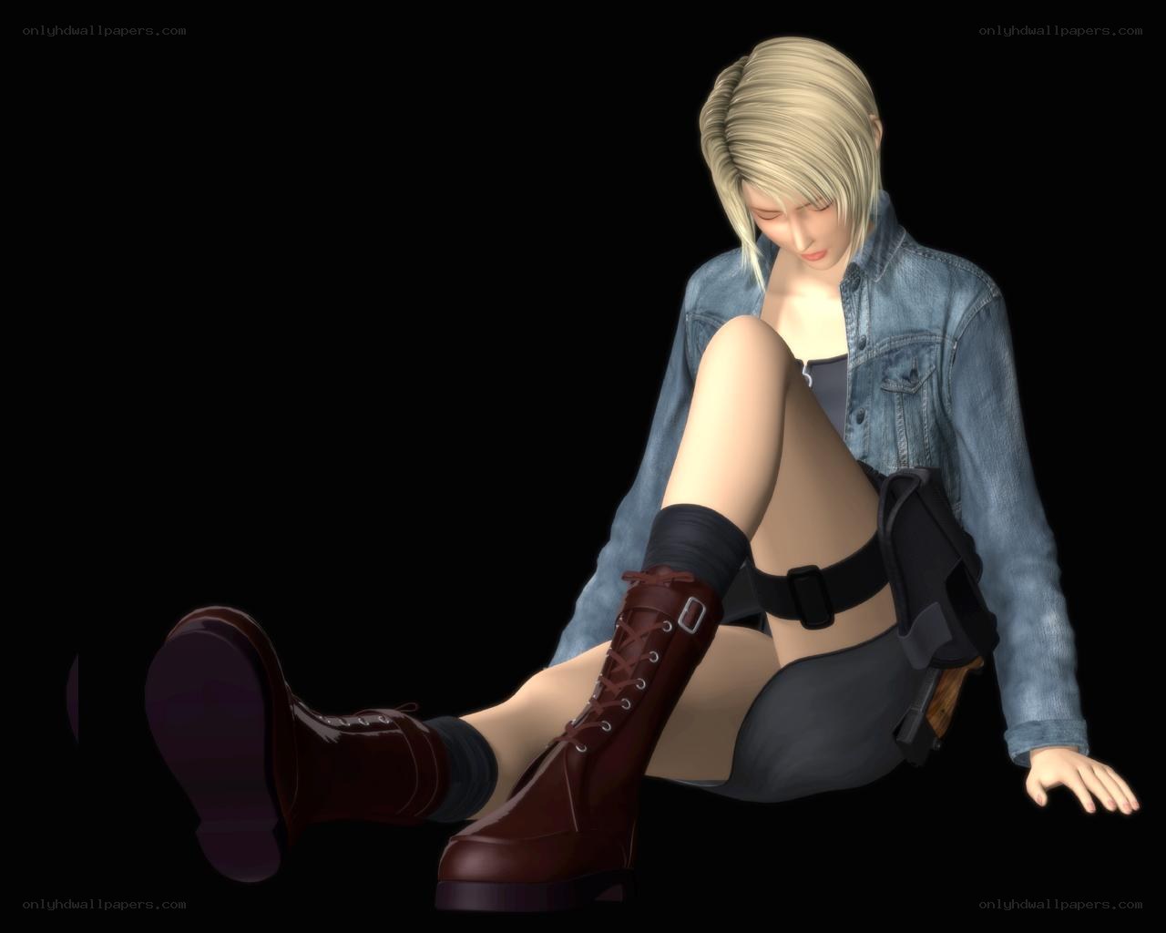 female character in boots