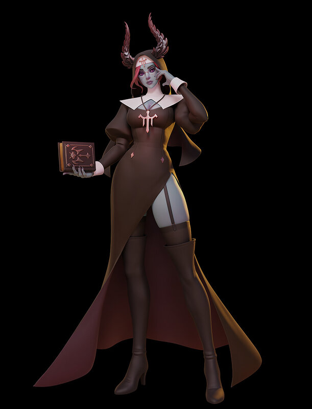 Female Character in Brown Robe
