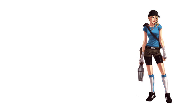 female character in casual attire