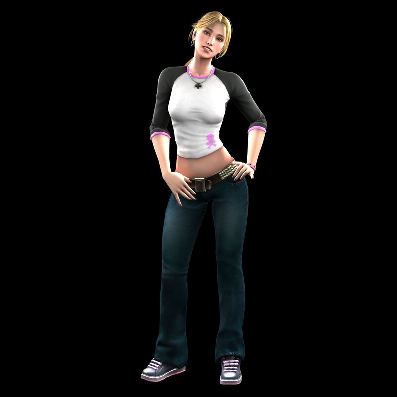 female character in casual clothes