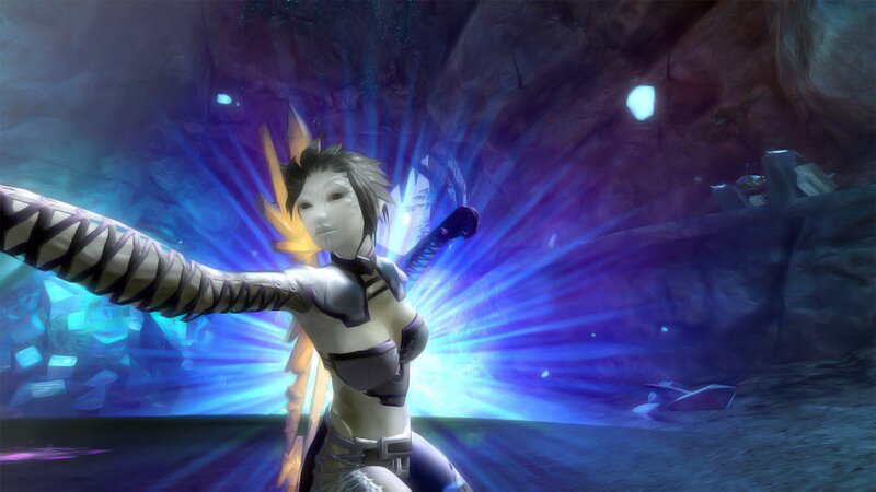 Female Character in Cave — Blue, Dramatic