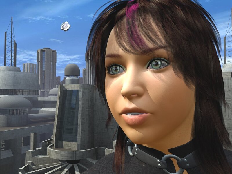 Female Character in City — Brown