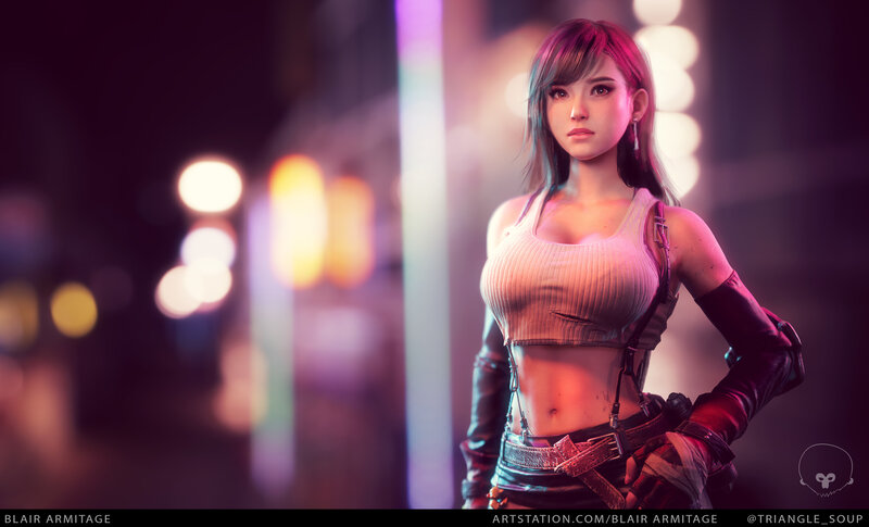 Female Character in City — Purple, Dramatic, Night