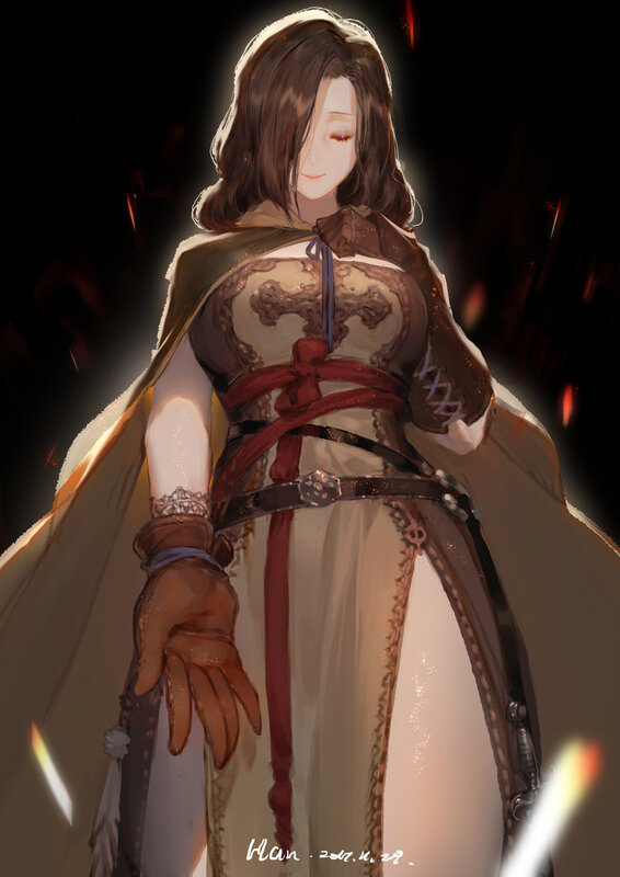 Female Character in Cloak — Brown