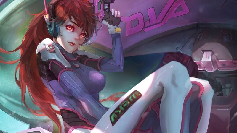 Female Character in Cockpit — Purple