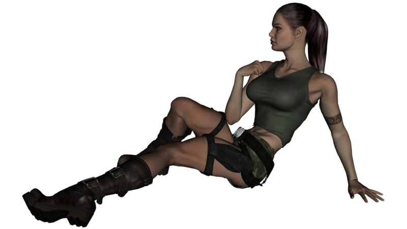 Female Character in Combat Gear — Green, Neutral