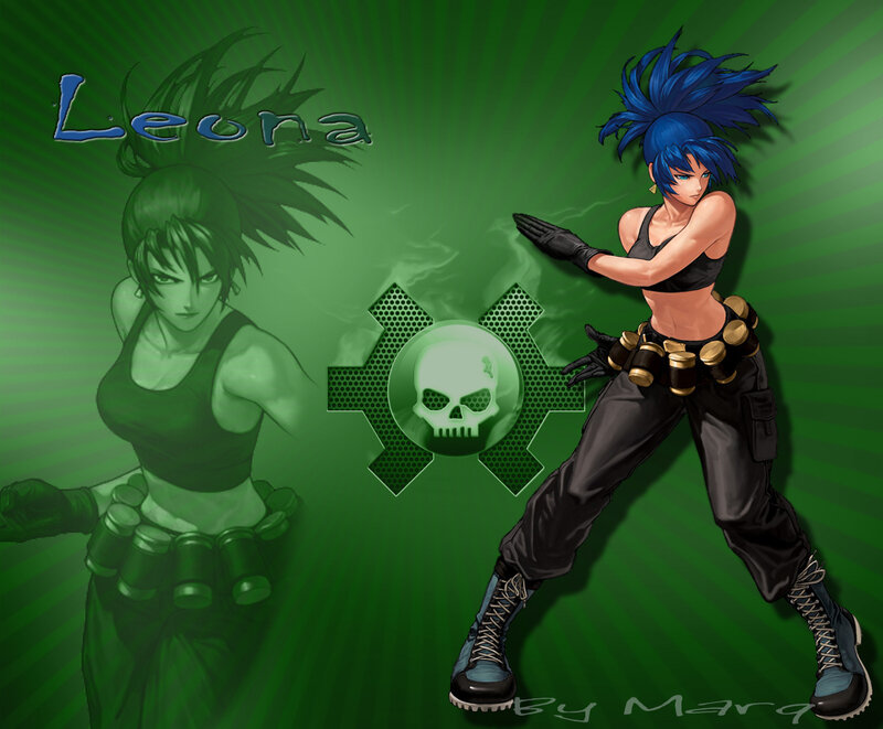 Female Character in Combat Pose — Green
