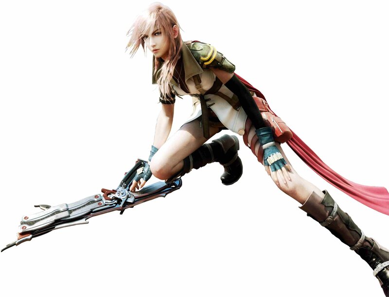 Female Character in Combat Pose — White