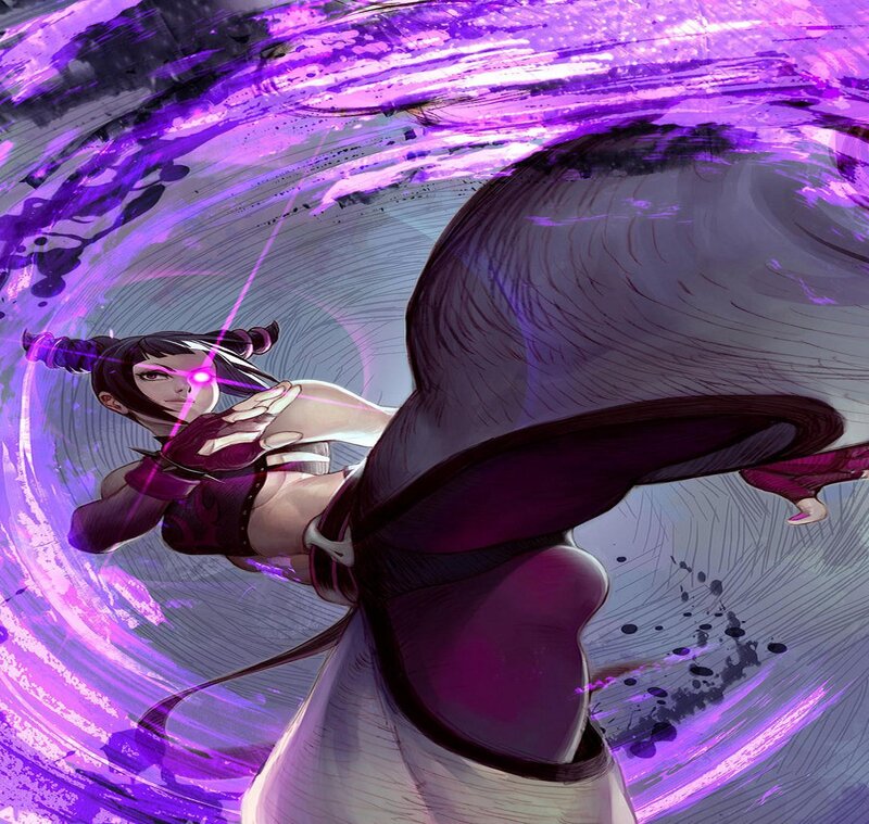 Female Character in Combat — Purple