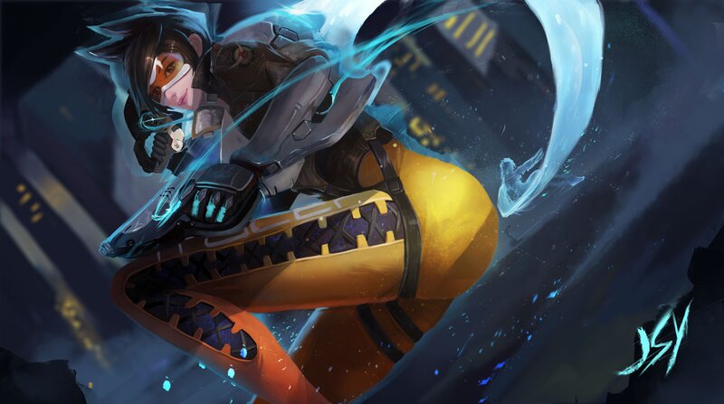 Female Character in Combat Suit — Blue
