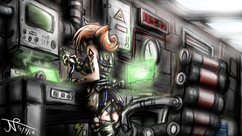 Female Character in Control Room