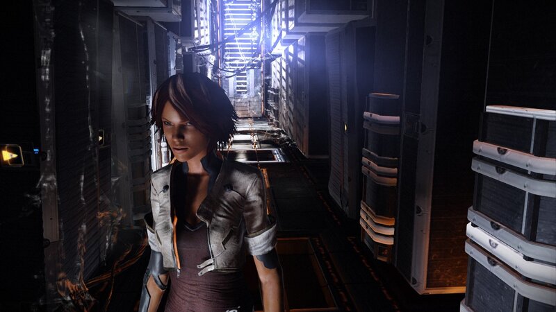 Female Character in Corridor — Black