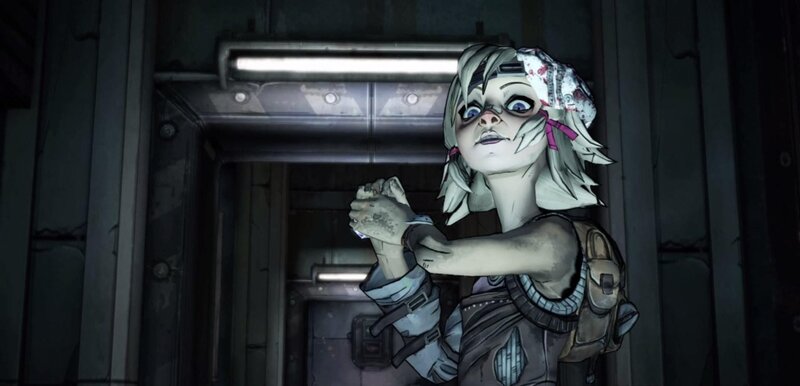 Female Character in Corridor — Gray, Dramatic