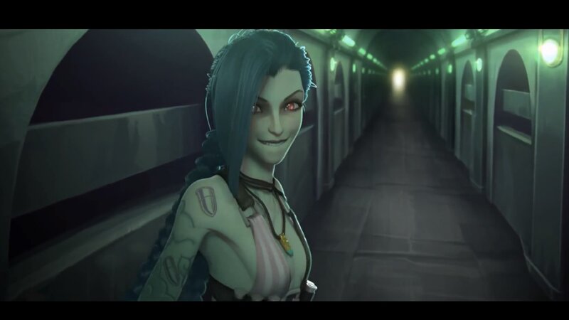 Female Character in Corridor — Green