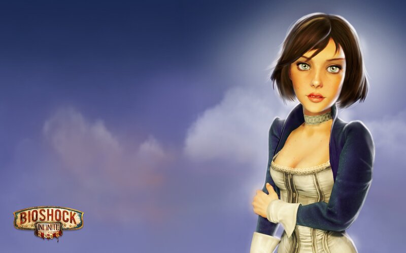 Female Character in Corset — Blue, Dramatic