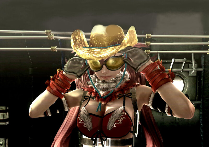 Female Character in Cowboy Hat — Red