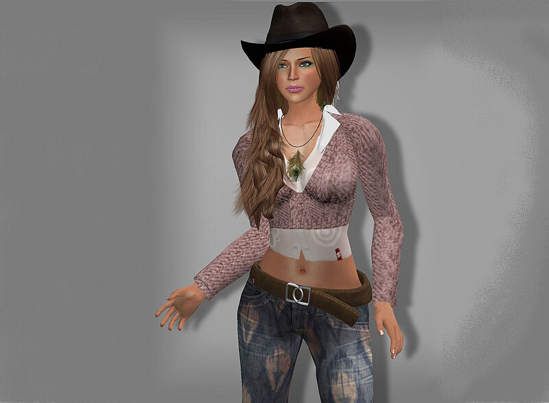 Female Character in Cowboy Hat