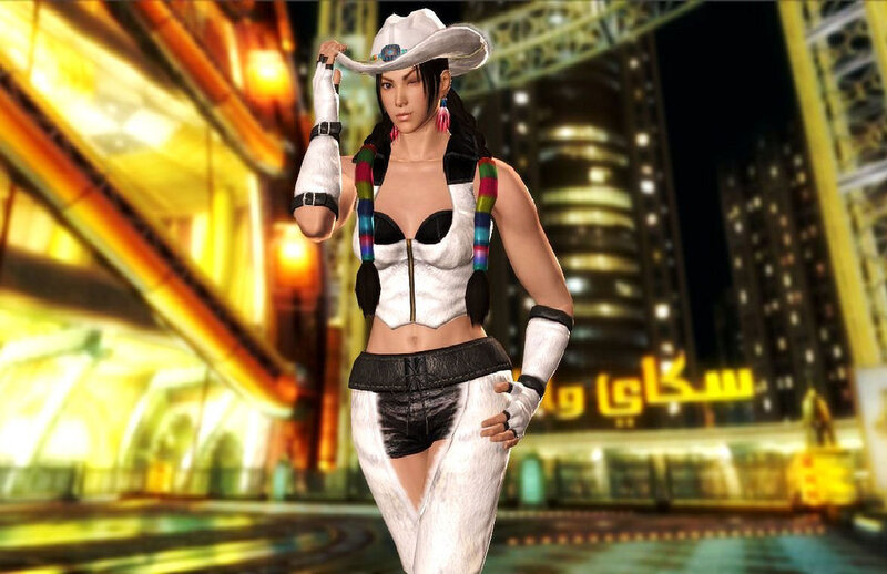 Female Character in Cowboy Hat — White