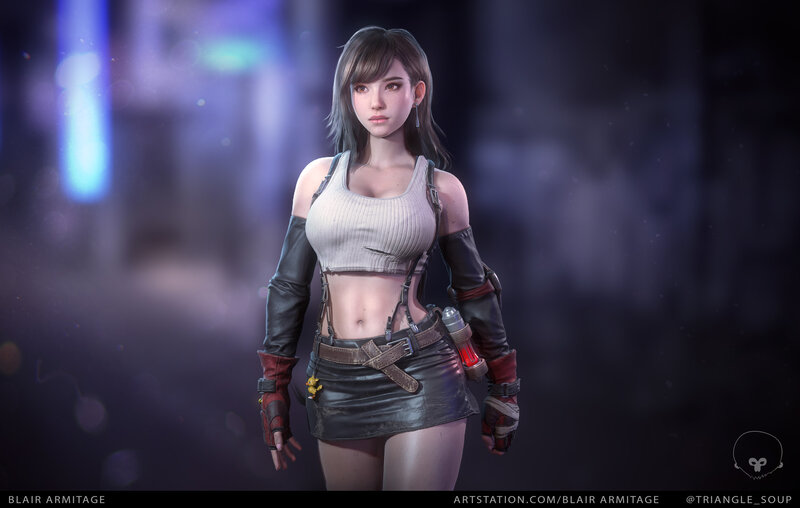 Female Character in Cyberpunk Outfit — Black