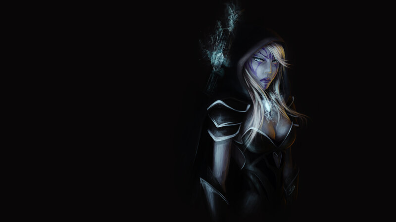 Female Character in Dark Armor — Black