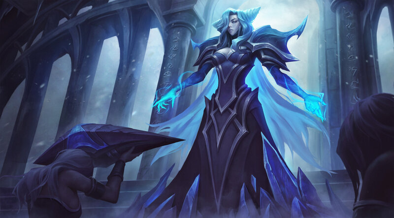 Female Character in Dark Armor — Blue