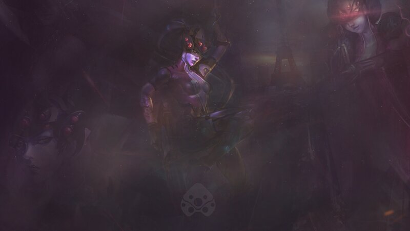 Female Character in Dark Armor — Purple