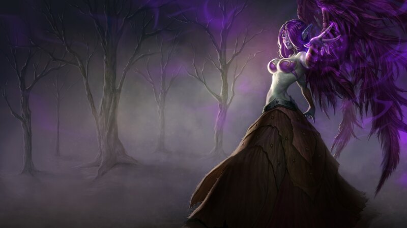 female character in dark forest