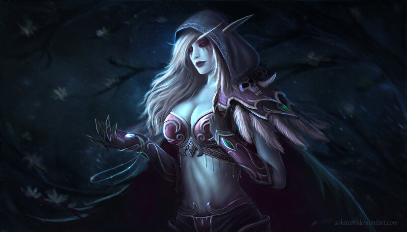 Female Character in Dark Forest — Black