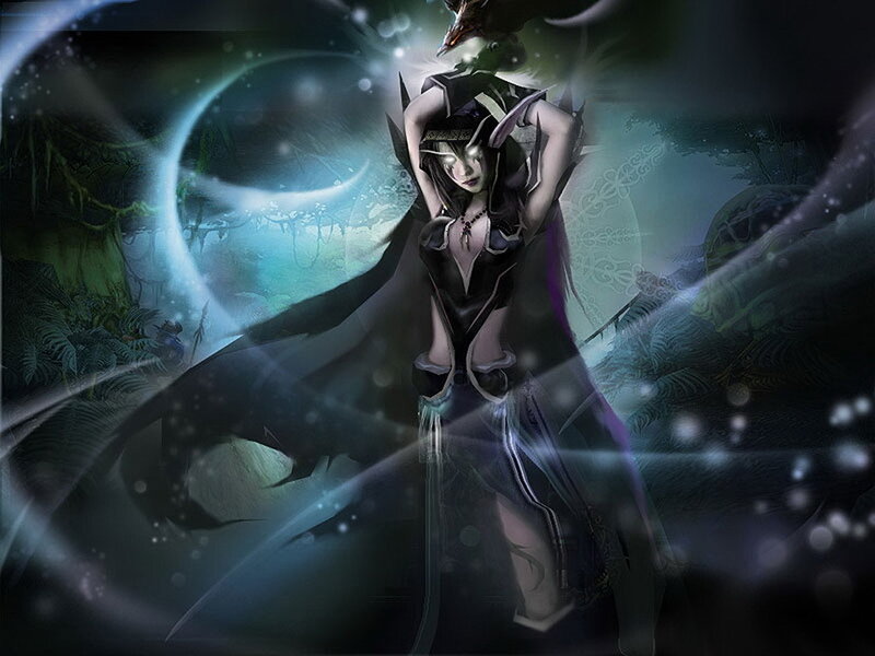 Female Character in Dark Outfit — Black