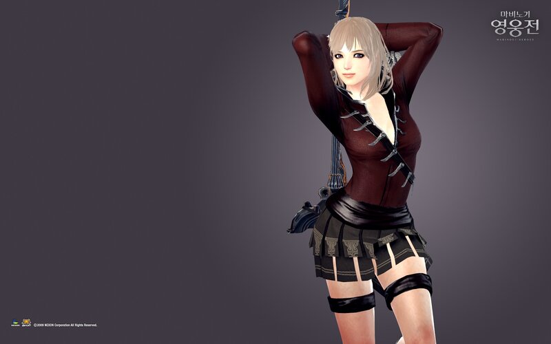 female character in dark outfit