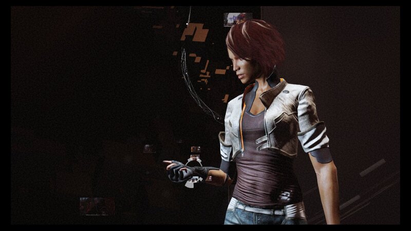 female character in dark setting