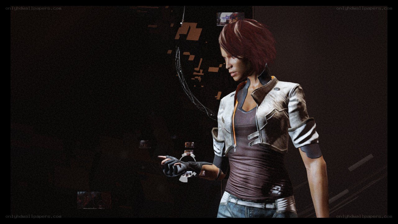 female character in dark setting