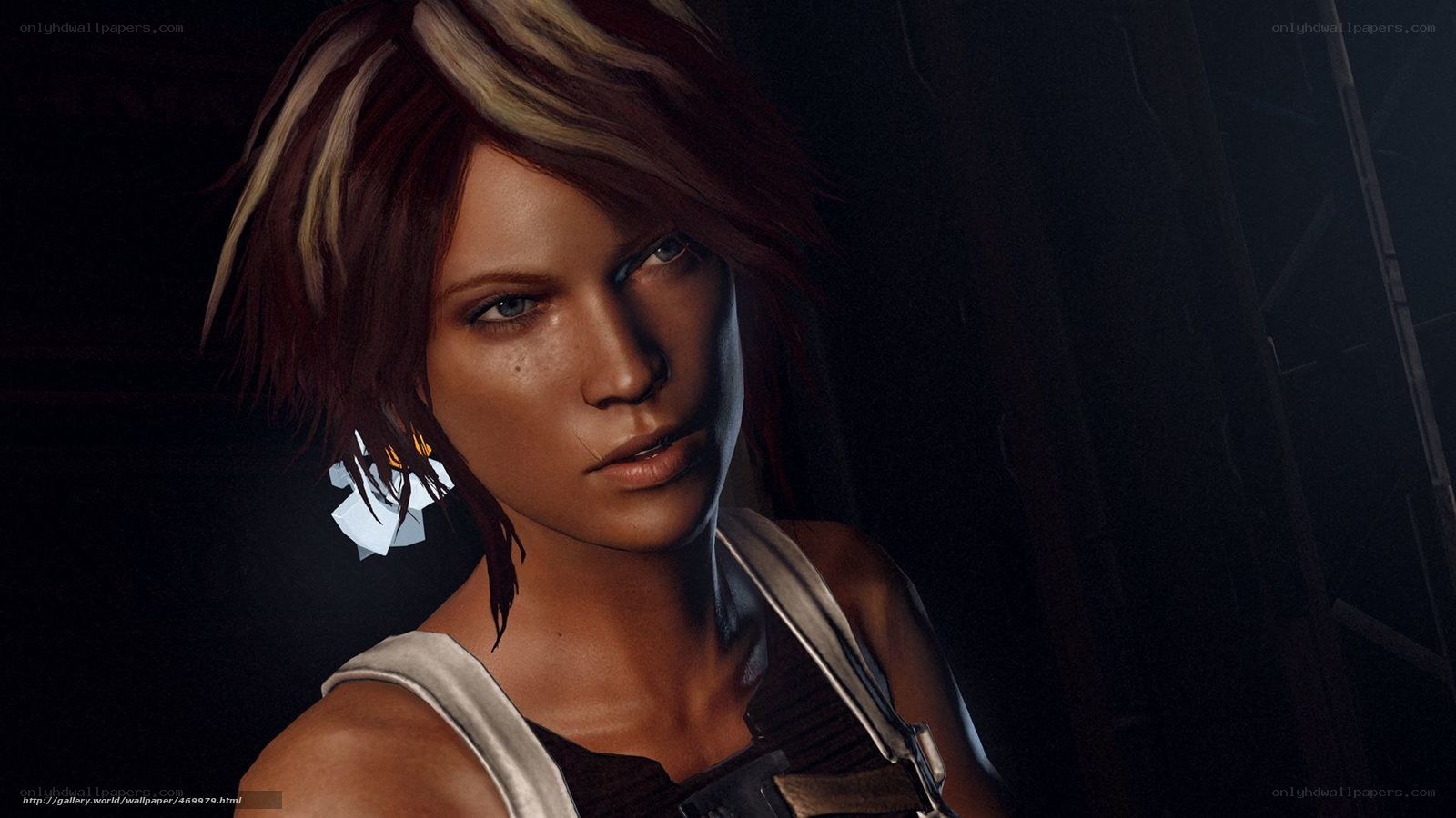 female character in dark setting