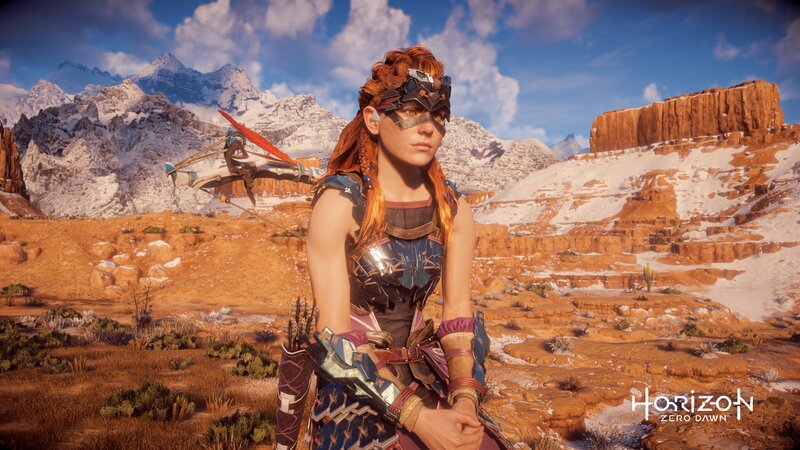 Female Character in Desert — Orange, Dramatic