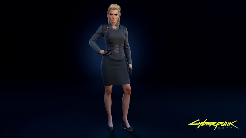 Female Character in Dress — Black, Dramatic