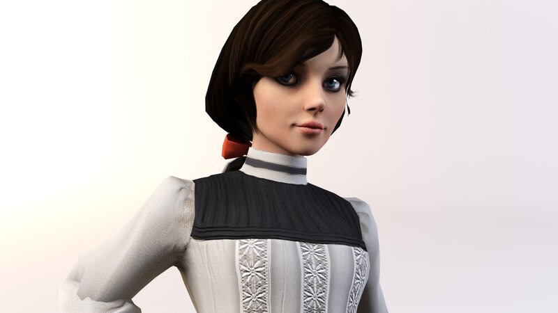 Female Character in Dress — White