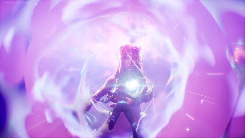 Female Character in Energy Field