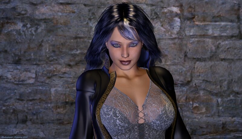 female character in fantasy attire