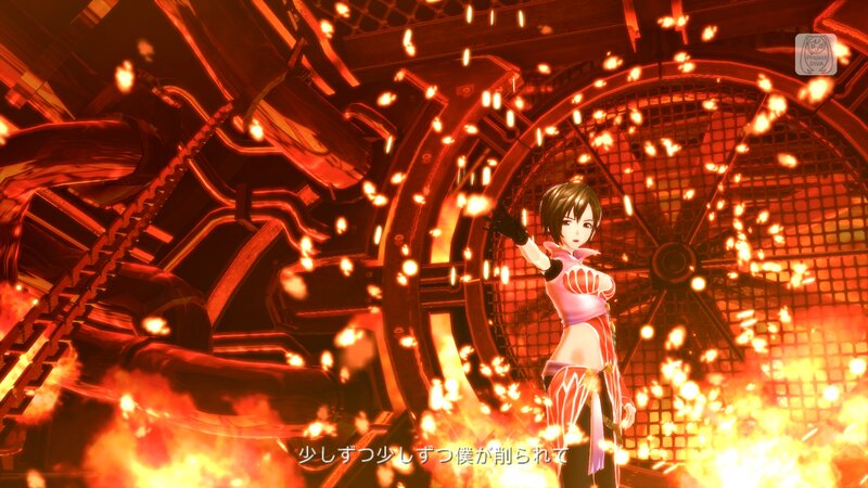 Female Character in Fire — Red