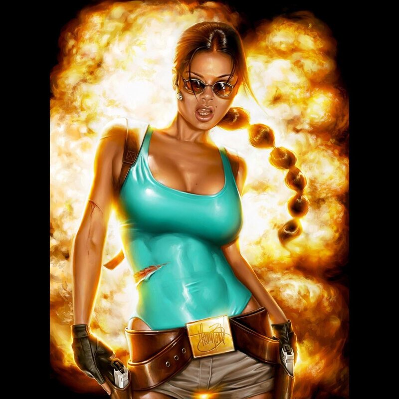Female Character in Flames