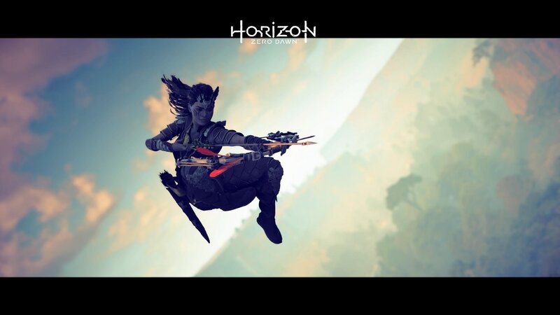 Female Character in Flight — Blue, Dramatic, Sunset