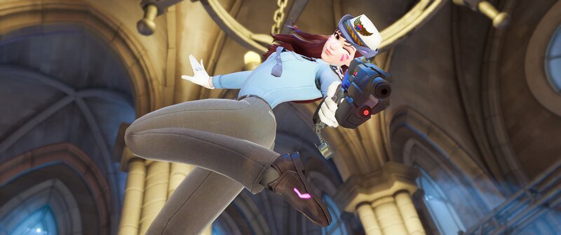 Female Character in Flight — Blue, Dynamic, 3d Render