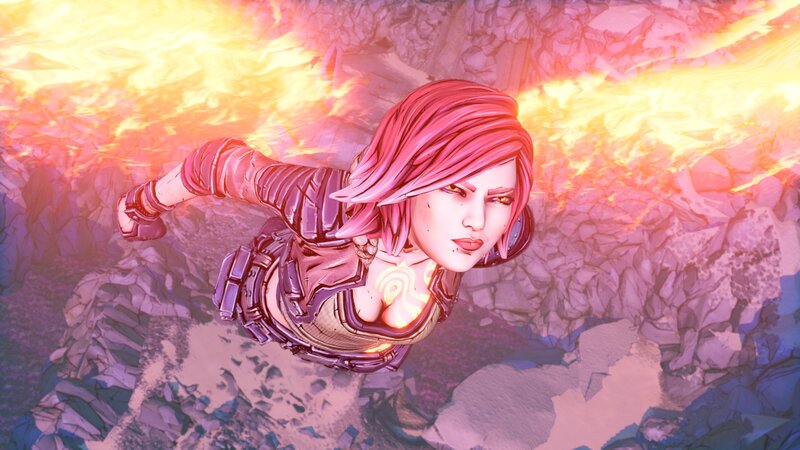 Female Character in Flight — Pink