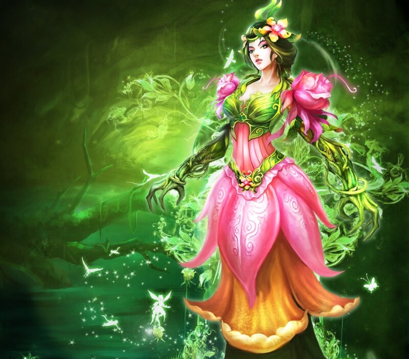 Female Character in Floral Dress