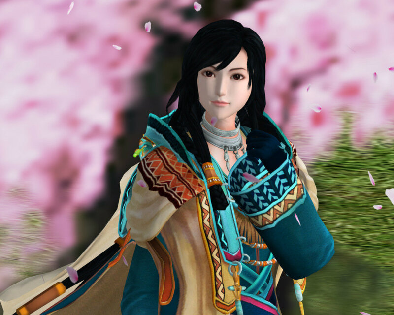 Female Character in Floral Setting