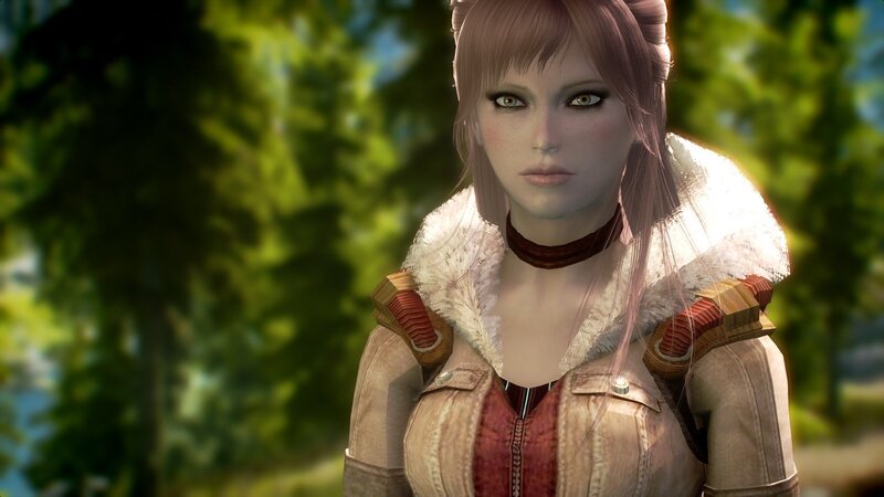 female character in forest