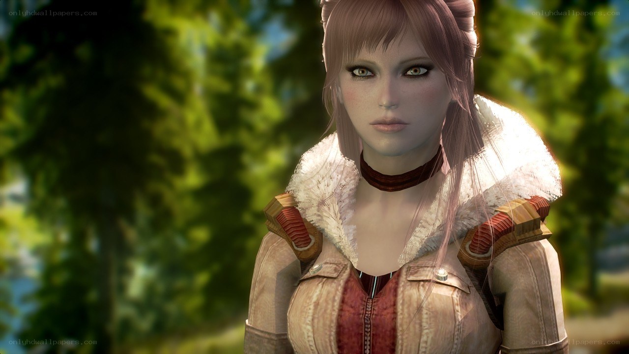 female character in forest