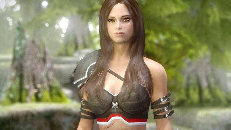 female character in forest