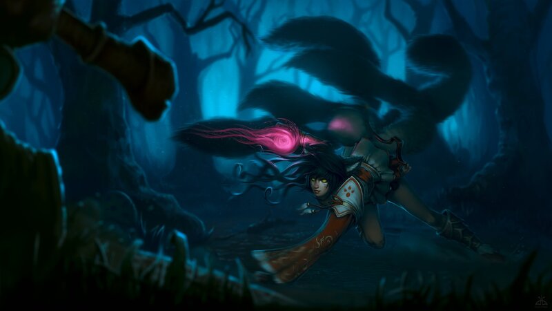 Female Character in Forest — Blue, Dramatic